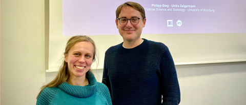 Jun.-Prof. Dr. Ulrike Zeigermann und Dr. Philipp Gieg